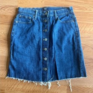 Gap Button Front Denim Skirt Size 6